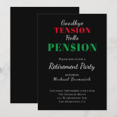 Funny Hallo Pensioenpartij Uitnodiging (Voorkant / Achterkant)