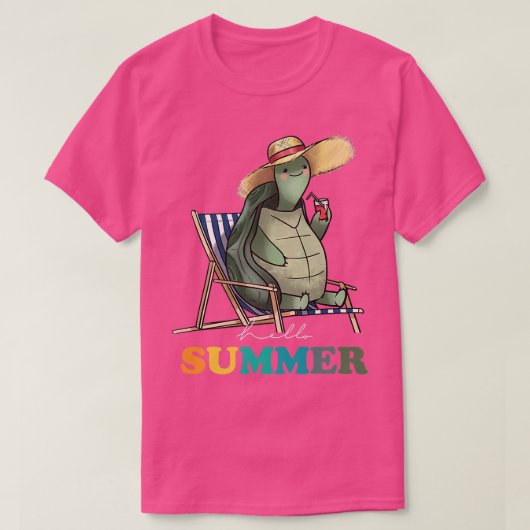 Funny Hallo Summer Turtle Summertime Vacation T-shirt (Design voorkant)