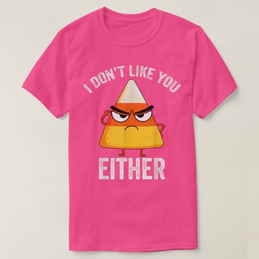 Funny Halloween Angry Candy Corn, ik hou niet van  T-shirt (Design voorkant)