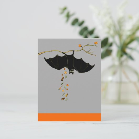 Funny Halloween Bat Briefkaart (Staand voorkant)