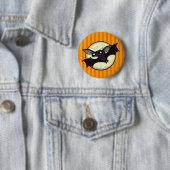 FUNNY HALLOWEEN BAT ROND BUTTON (In situ)