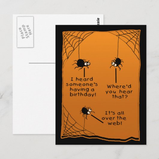 Funny Halloween Birthday Card Briefkaart (Voorkant / Achterkant)