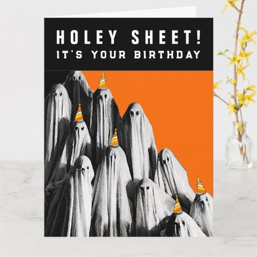 Funny Halloween Birthday Kaart (Gele Bloem)