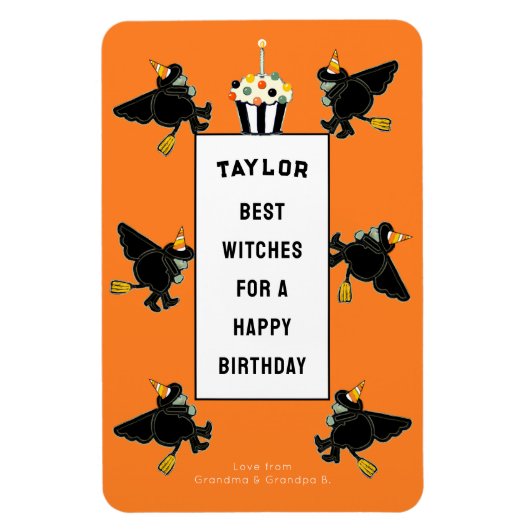 Funny Halloween Birthday Persoonlijke Kaart Magneet (Verticaal)