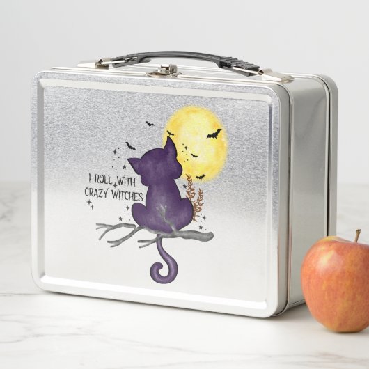 Funny Halloween Black Cat and Magical Moon (In situ)