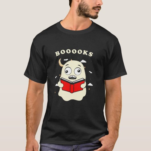 Funny Halloween Books Ghost Reading Library Book T-shirt (Voorkant)