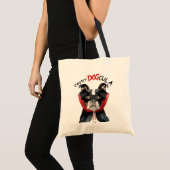 Funny Halloween Boston Terrier Dog Trick or treat Tote Bag (Voorkant (product))