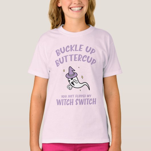 Funny Halloween breekt Buttercup witch-switch T-shirt (Voorkant)