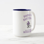 Funny Halloween breekt Buttercup witch-switch Tweekleurige Koffiemok (Voorkant rechts)