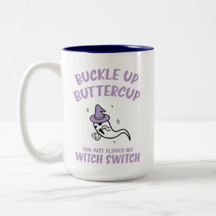 Funny Halloween breekt Buttercup witch-switch Tweekleurige Koffiemok