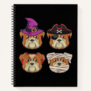 Funny Halloween Bulldog Dog - Dogs Lover Costume Notitieboek