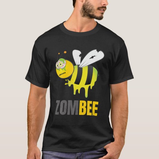 Funny Halloween Bumble Bee Zombee Zombie Graphic C T-shirt (Voorkant)