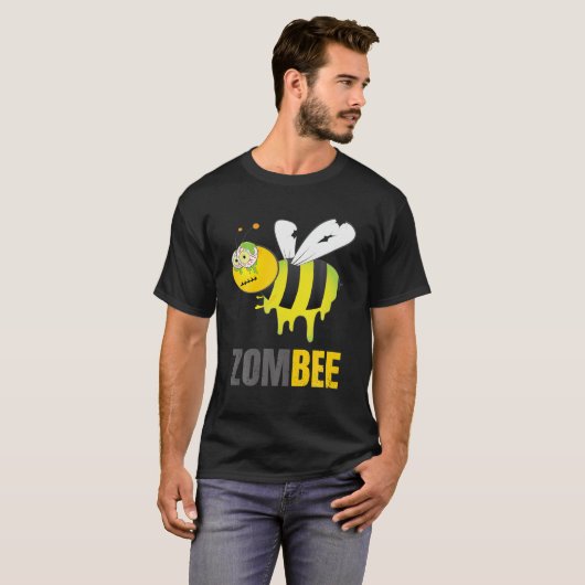 Funny Halloween Bumble Bee Zombee Zombie Graphic C T-shirt (Voorkant volledig)