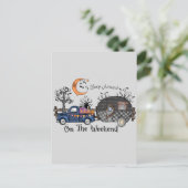 Funny Halloween Camping Briefkaart (Staand voorkant)