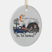 Funny Halloween Camping Keramisch Ornament (Rechts)