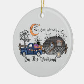 Funny Halloween Camping Keramisch Ornament (Links)