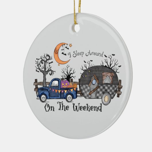 Funny Halloween Camping Keramisch Ornament (Links)