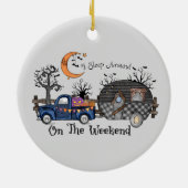 Funny Halloween Camping Keramisch Ornament (Achterkant)