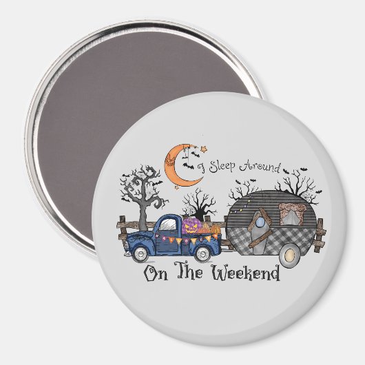 Funny Halloween Camping Magneet (Voorkant / Achterkant)