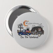 Funny Halloween Camping Ronde Button 4,0 Cm (Voorkant /achterkant)