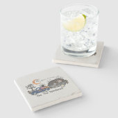 Funny Halloween Camping Stenen Onderzetter (Zijkant)