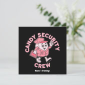 Funny Halloween Candy Quote Candy Security Crew  Kaart (Staand voorkant)
