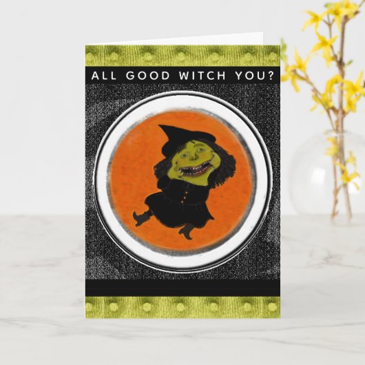 Funny Halloween Cards Kaart (Gele Bloem)