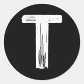 Funny Halloween Carnival Costume Letter T Green Vi Ronde Sticker (Voorkant)