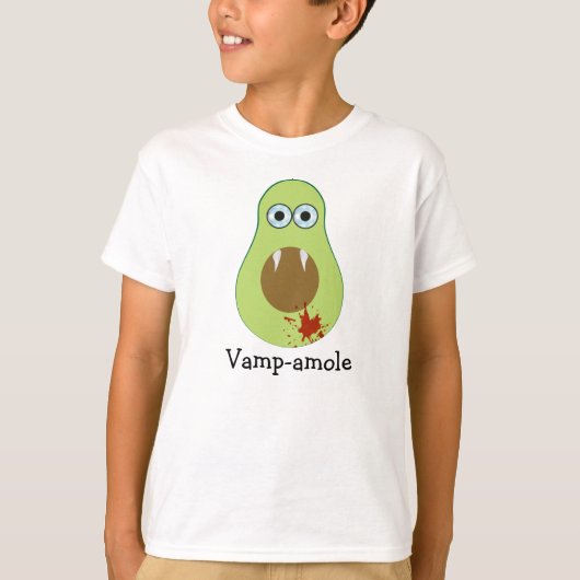 Funny Halloween Cartoon Vampire Avocado T-shirt (Voorkant)