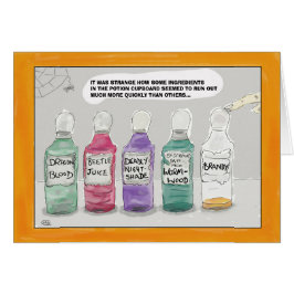 Funny Halloween Cartoon Wenskaart: Potions..