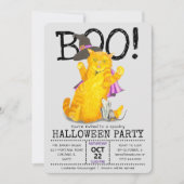 Funny Halloween Cat and Mouse Party Invitation Kaart (Voorkant)