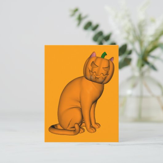 Funny Halloween Cat Briefkaart (Staand voorkant)