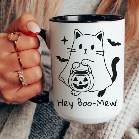 Funny Halloween Cat Mug, Funny Spooky Season Mug Mok