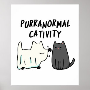 Funny Halloween Cat Pun Poster