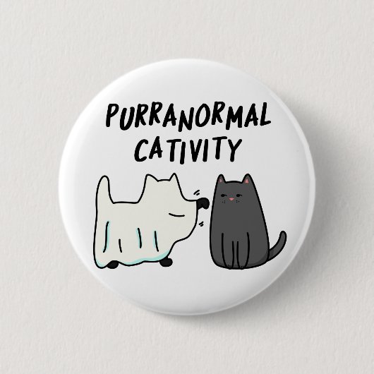 Funny Halloween Cat Pun Ronde Button 5,7 Cm (Voorkant)
