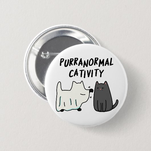 Funny Halloween Cat Pun Ronde Button 5,7 Cm (Voorkant /achterkant)