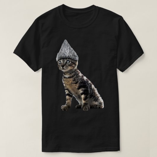 Funny Halloween Cat Tin Folie Pet Samenzwering voo T-shirt (Design voorkant)