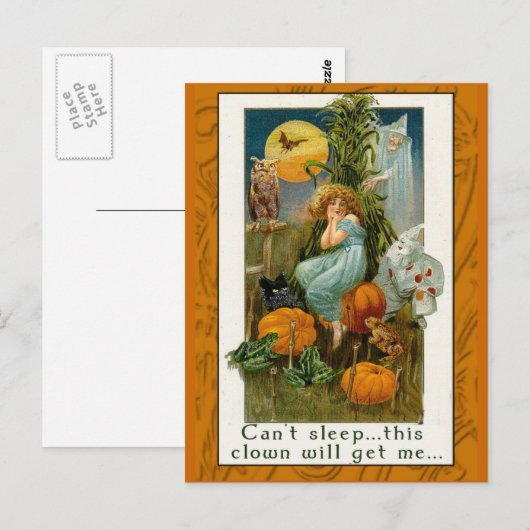 Funny Halloween Clown Card Briefkaart (Voorkant / Achterkant)