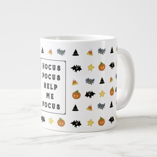 Funny Halloween Coffee Spell Grote Koffiekop (Voorkant rechts)