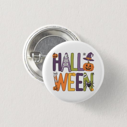 Funny halloween colorful ronde button 3,2 cm (Voorkant /achterkant)