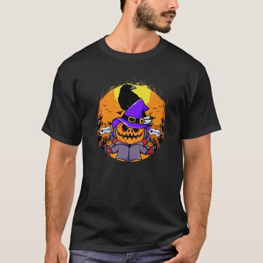 Funny Halloween Controller Video Game Ghost T-shirt (Voorkant)
