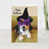 Funny Halloween Corgi in Costume Kaart (Voorkant)
