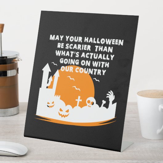 Funny Halloween Costume Reclamebord Met Voetstuk (Insitu)