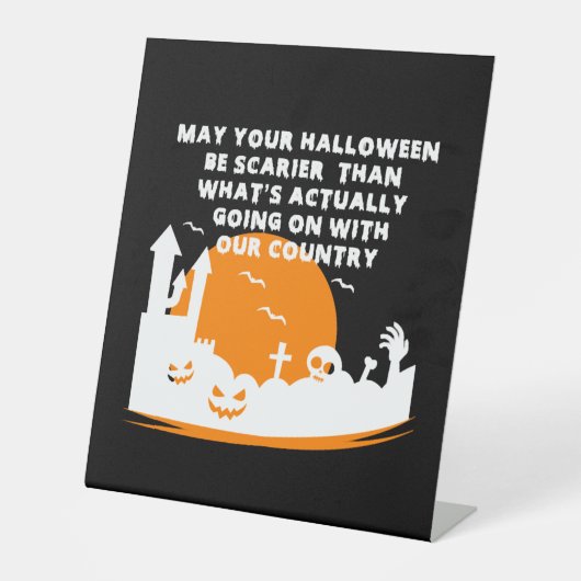 Funny Halloween Costume Reclamebord Met Voetstuk (Voorkant)