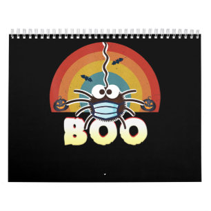 Funny Halloween Costume Spider Wearing Mask Boo Kalender
