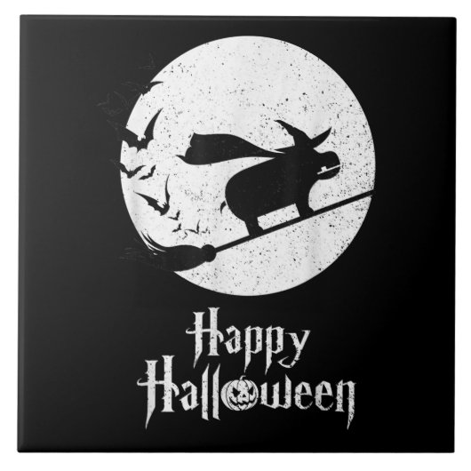 Funny Halloween Costume Witch Hippo Lover Gift Tegeltje (Voorkant)