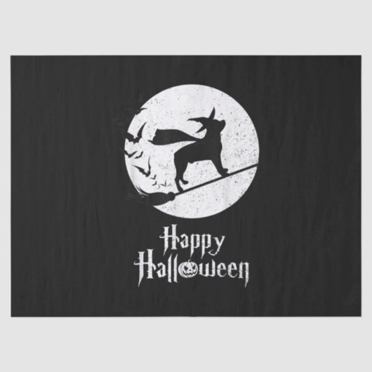 Funny Halloween Costume Witch Rottweiler Hondenlie Tissuepapier (Voorkant)