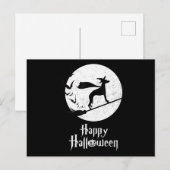 Funny Halloween Costume Witch WHIPPET Hondenliefhe Aankondigingskaart (Voorkant / Achterkant)