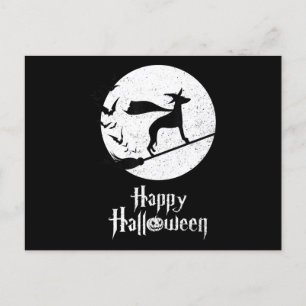 Funny Halloween Costume Witch WHIPPET Hondenliefhe Feestdagenkaart