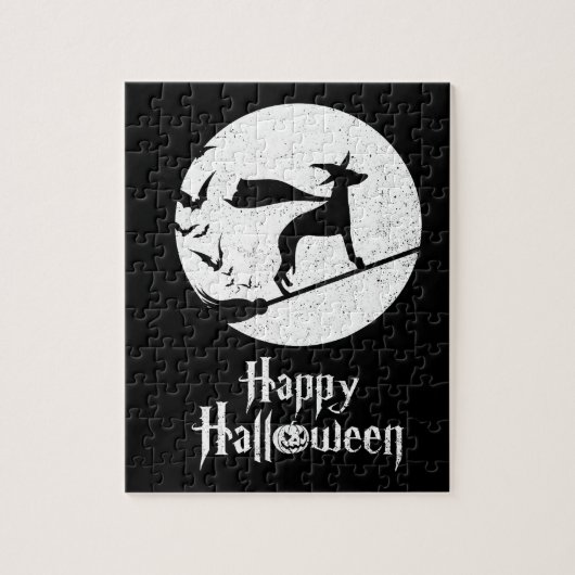 Funny Halloween Costume Witch WHIPPET Hondenliefhe Legpuzzel (Verticaal)